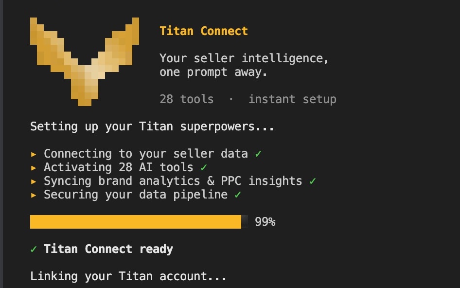TitanConnect onboarding — 28 AI tools, instant setup